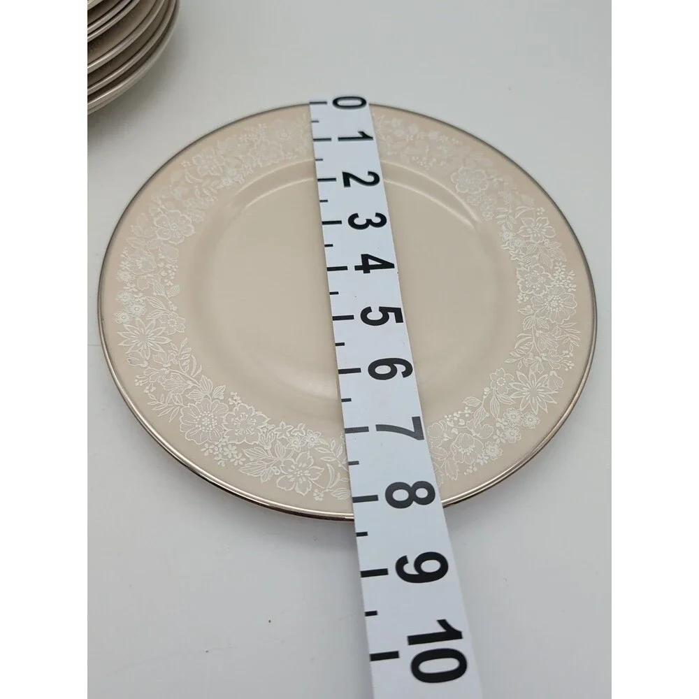 Gorham Bridal Bouquet Salad Plates Set Of 7 Ivory White Silver USA